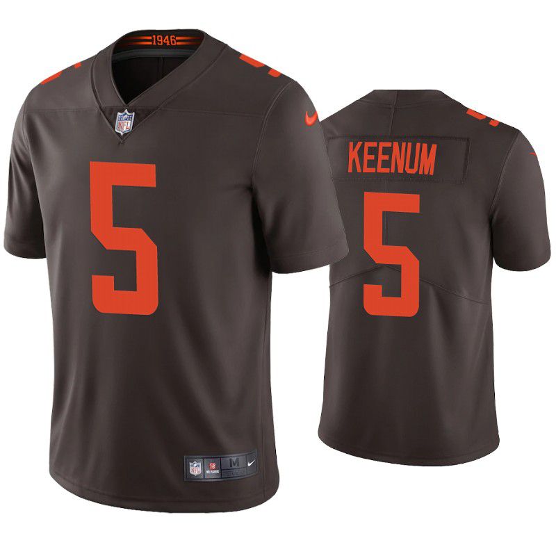 Men Cleveland Browns 5 Case Keenum Nike Brown Alternate Game NFL Jersey